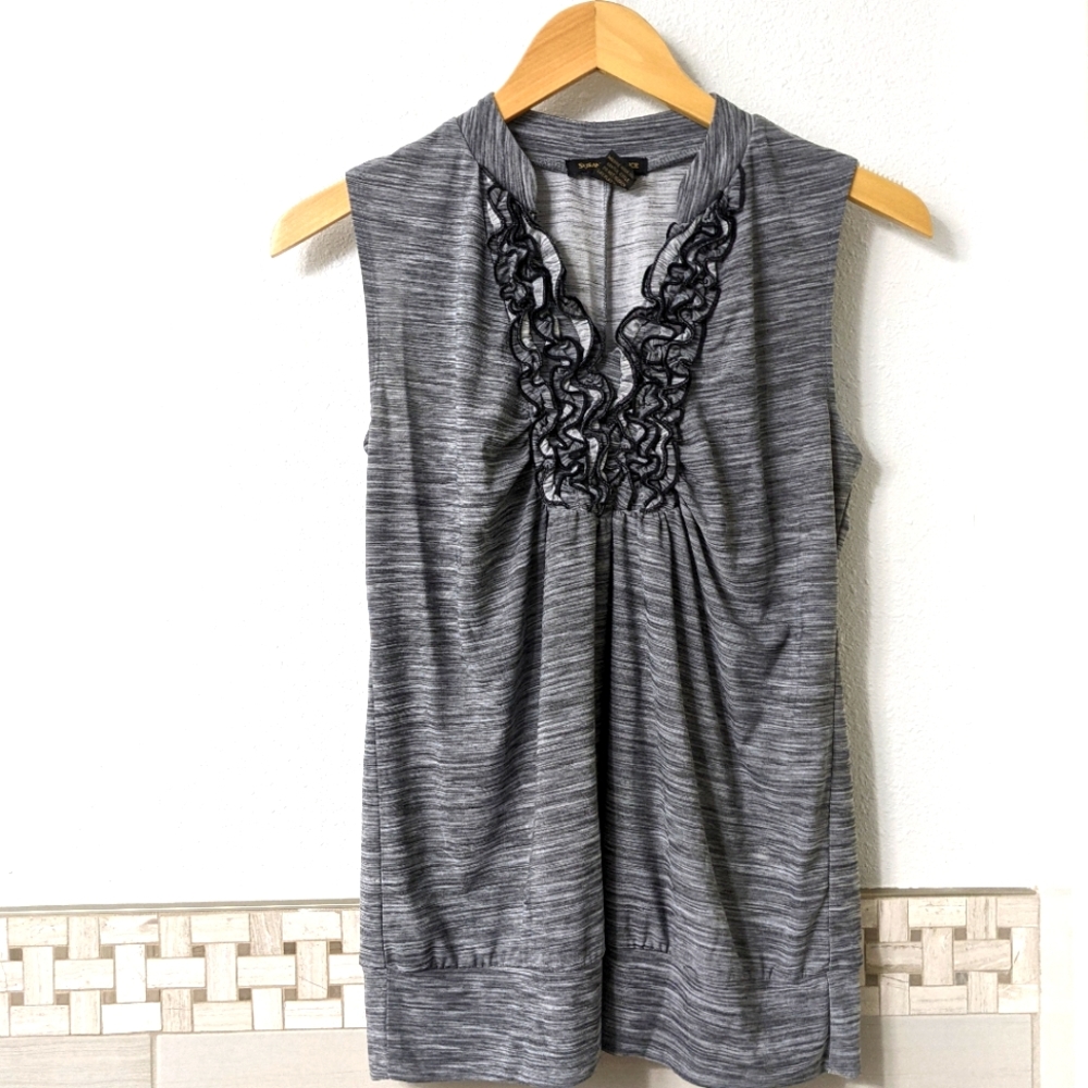 Susan Lawrence Ruched V-neck Blouse
